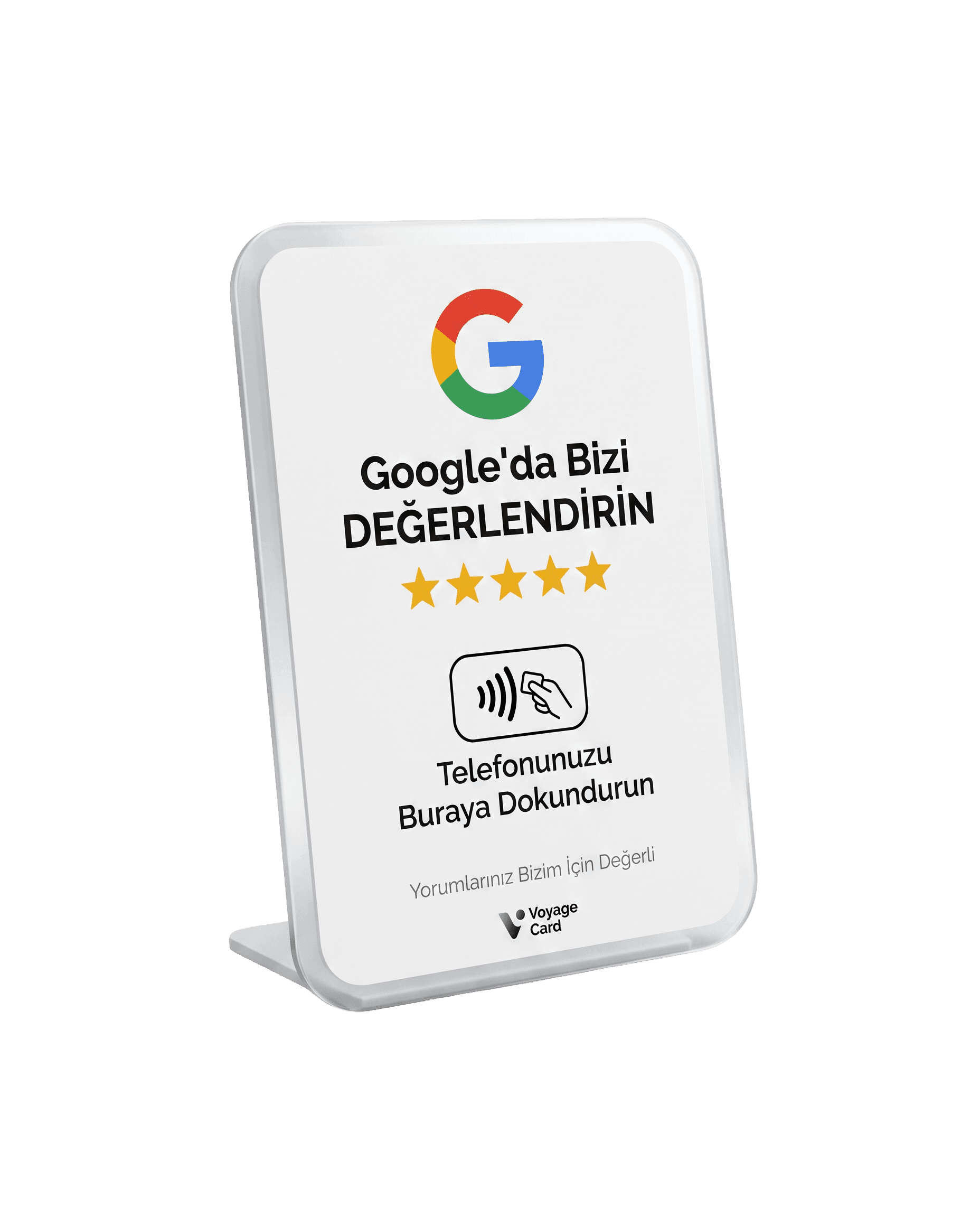 Voyage Card NFC Google yorum standı